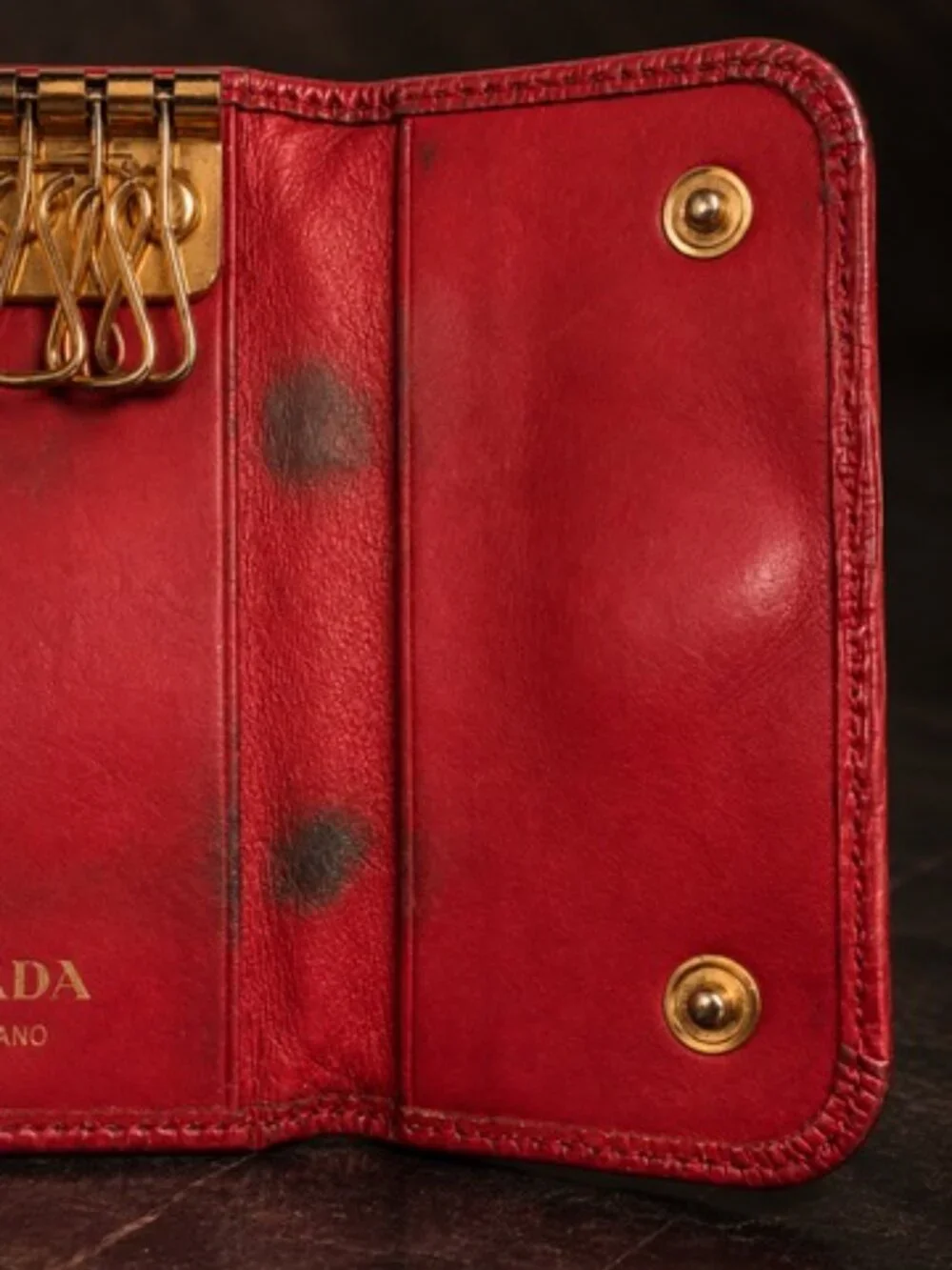 Prada red leather